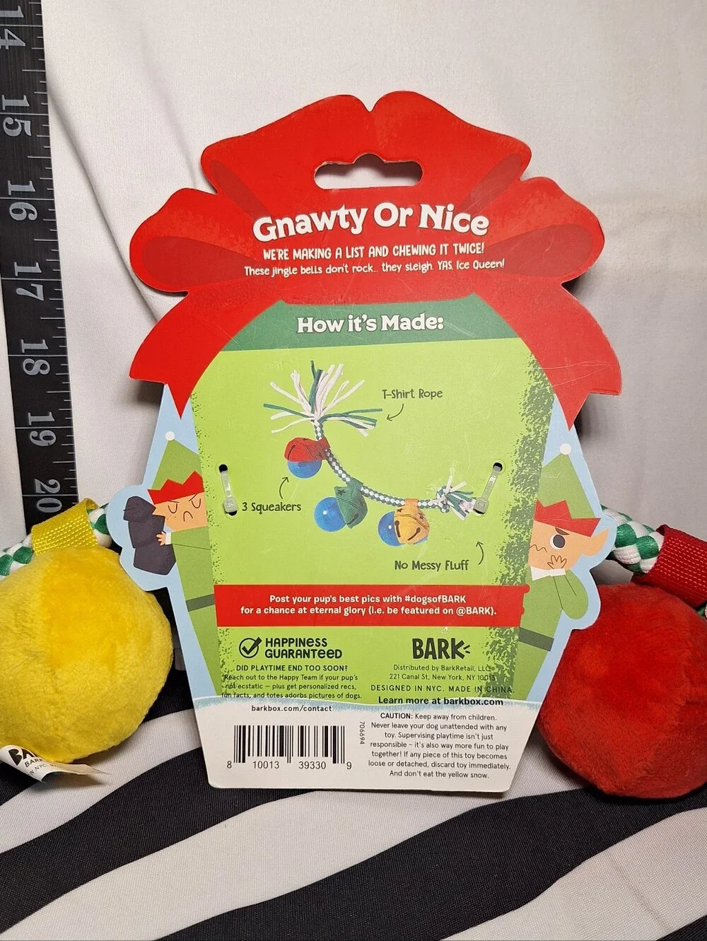 NWT Bark Slay Bells Dog Toy XS-M